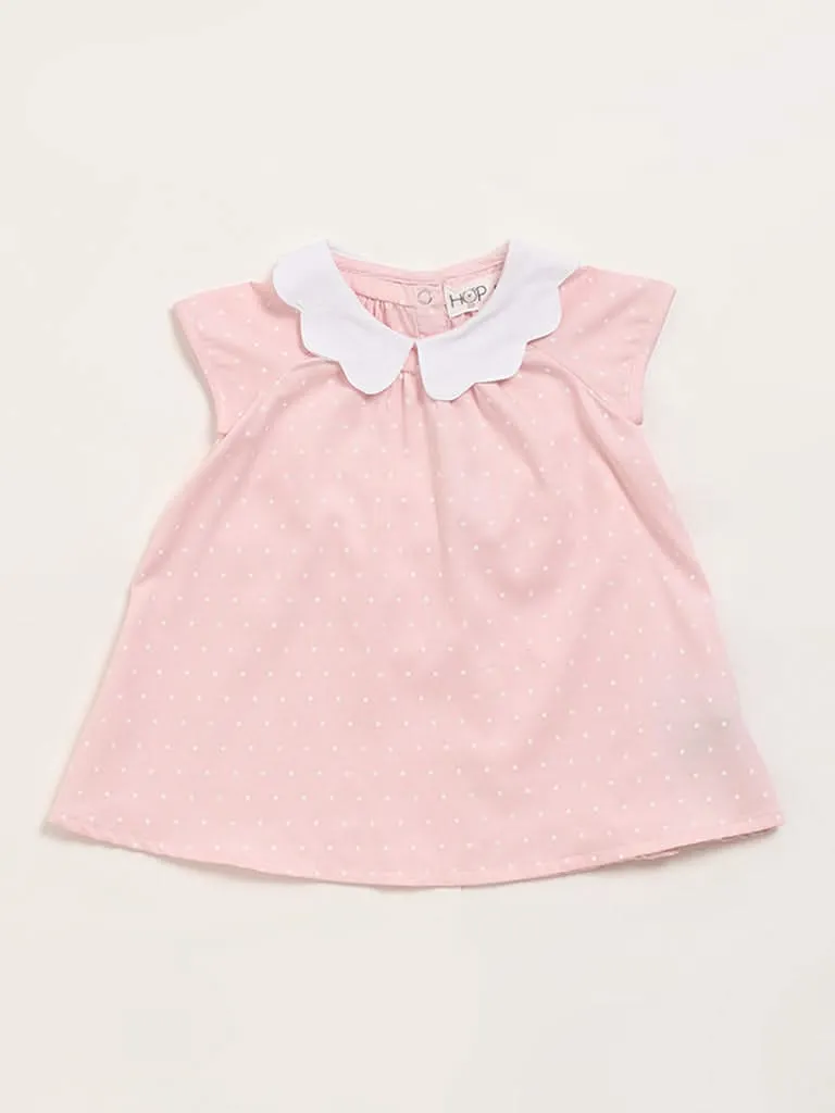 HOP Baby Blush Pink Polka Dots Dress