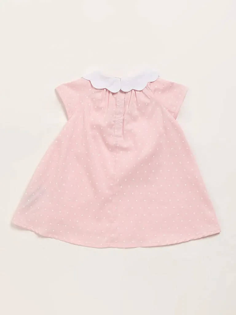 HOP Baby Blush Pink Polka Dots Dress