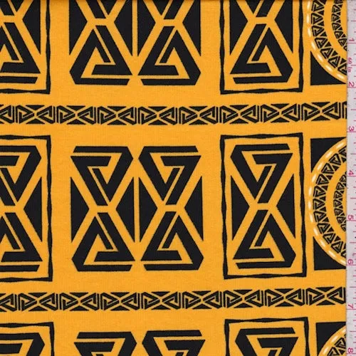 ITY Gold/Black Greek Tile Jersey Knit Fabric