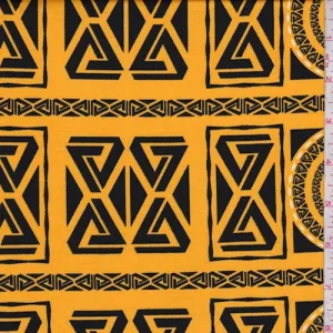 ITY Gold/Black Greek Tile Jersey Knit Fabric