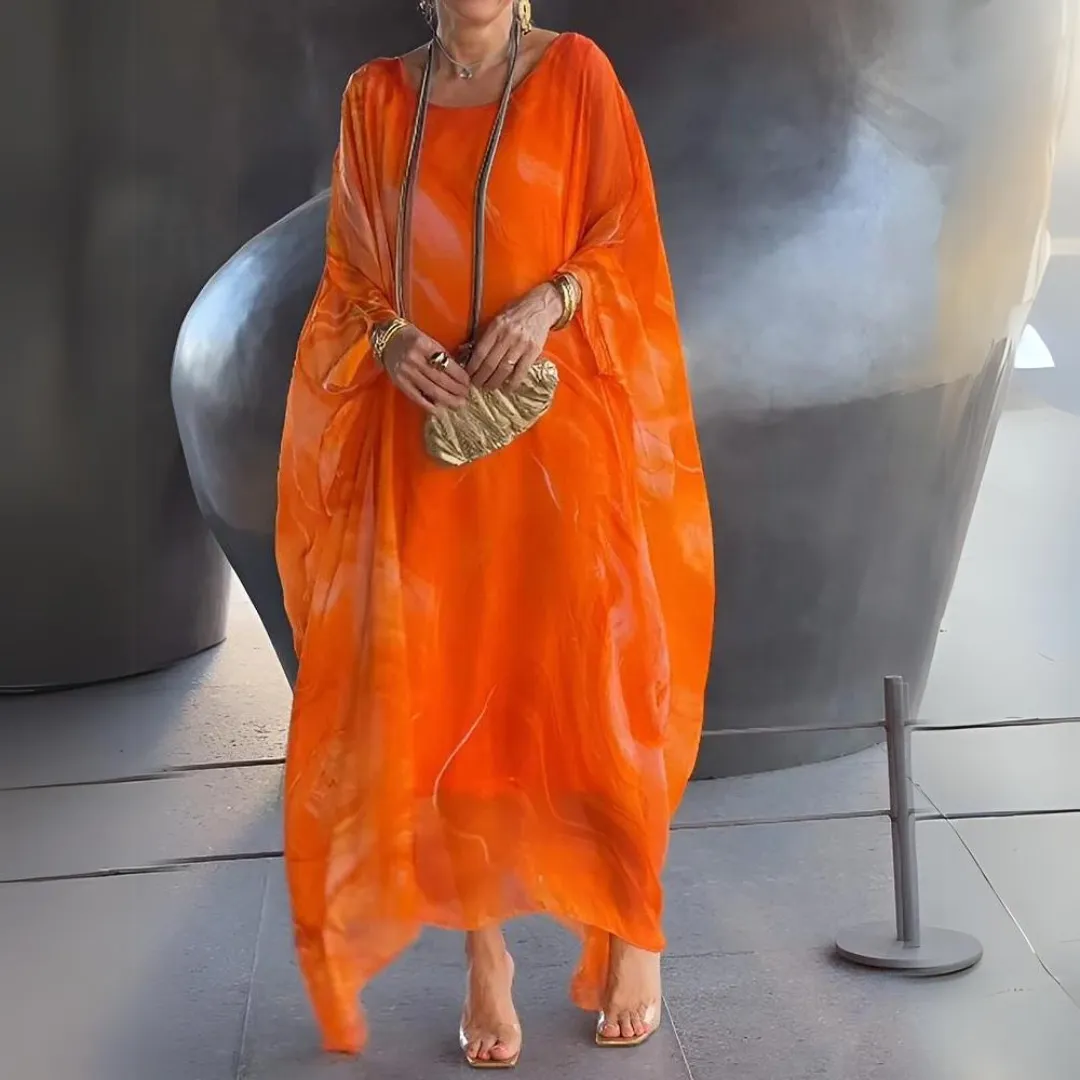 Ivyshape | Belly-covering silk chiffon dress