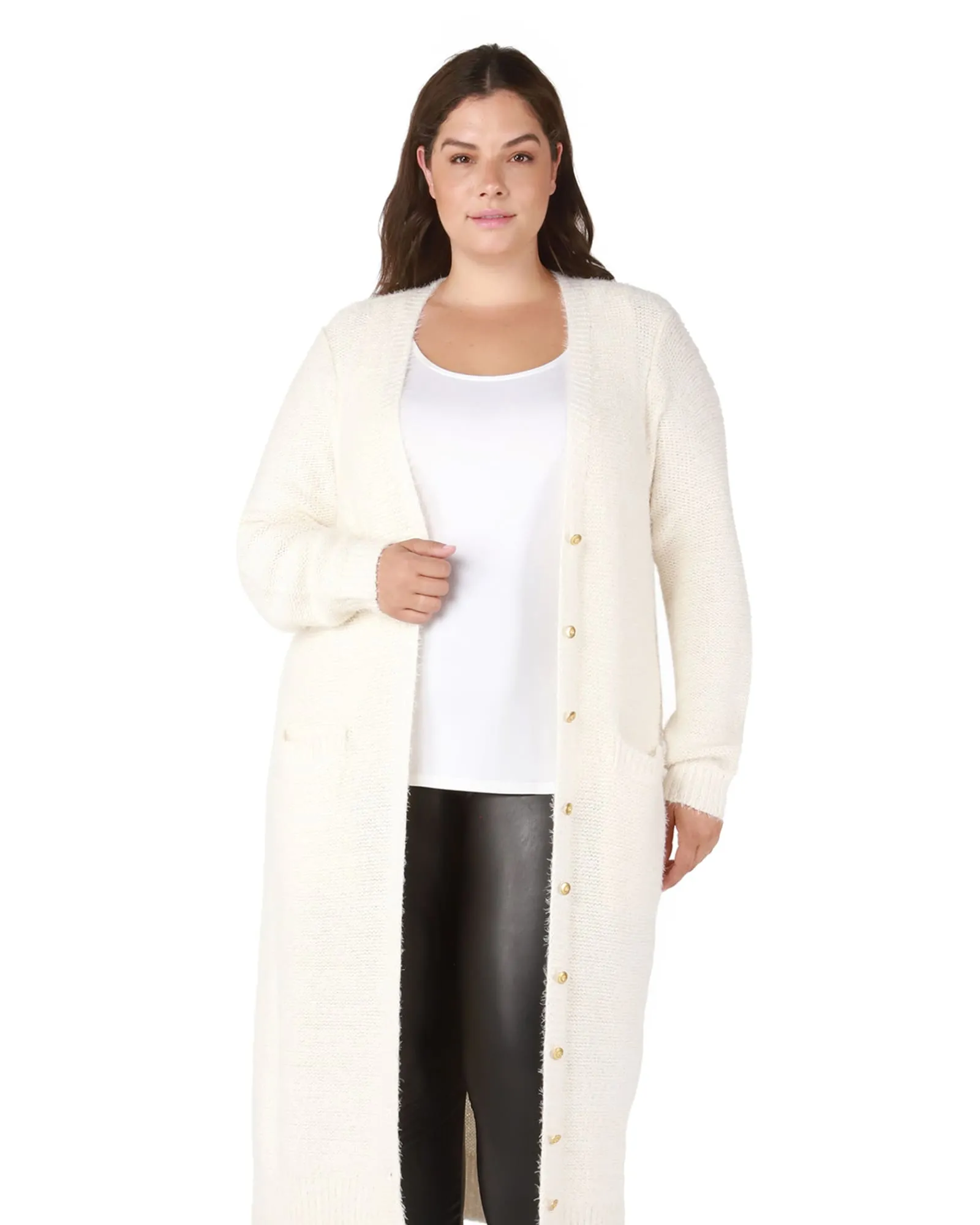 Layla Patch Pocket Cardigan | White