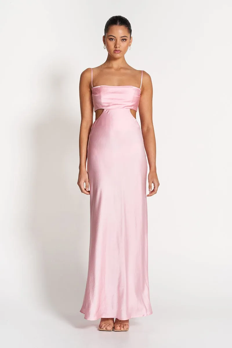 LEAH CUT OUT SILK GOWN - Pink (Final Sale)