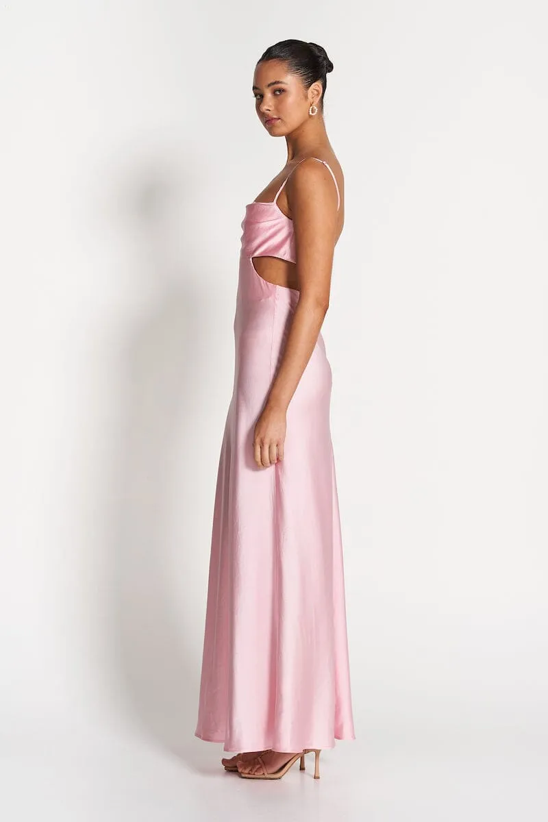 LEAH CUT OUT SILK GOWN - Pink (Final Sale)