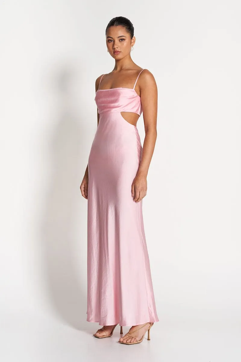 LEAH CUT OUT SILK GOWN - Pink (Final Sale)