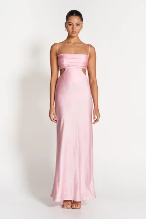 LEAH CUT OUT SILK GOWN - Pink (Final Sale)