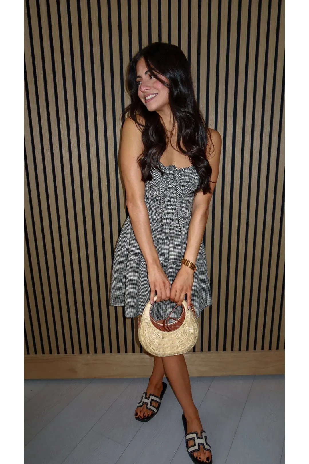 Lola Checker Tie Mini Dress