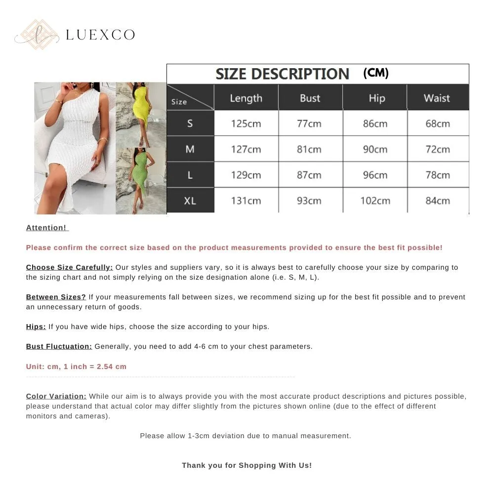 Luexco Women's Slant Neck Solid Fit Wrap Bodycon Hip Dress