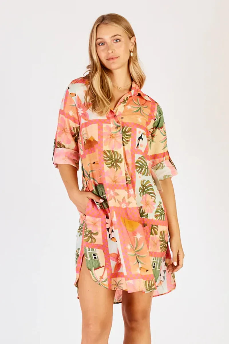 Lula Life Audrey Shirt Maker Coral
