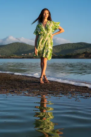 Milla Dress. Ecru Peacock