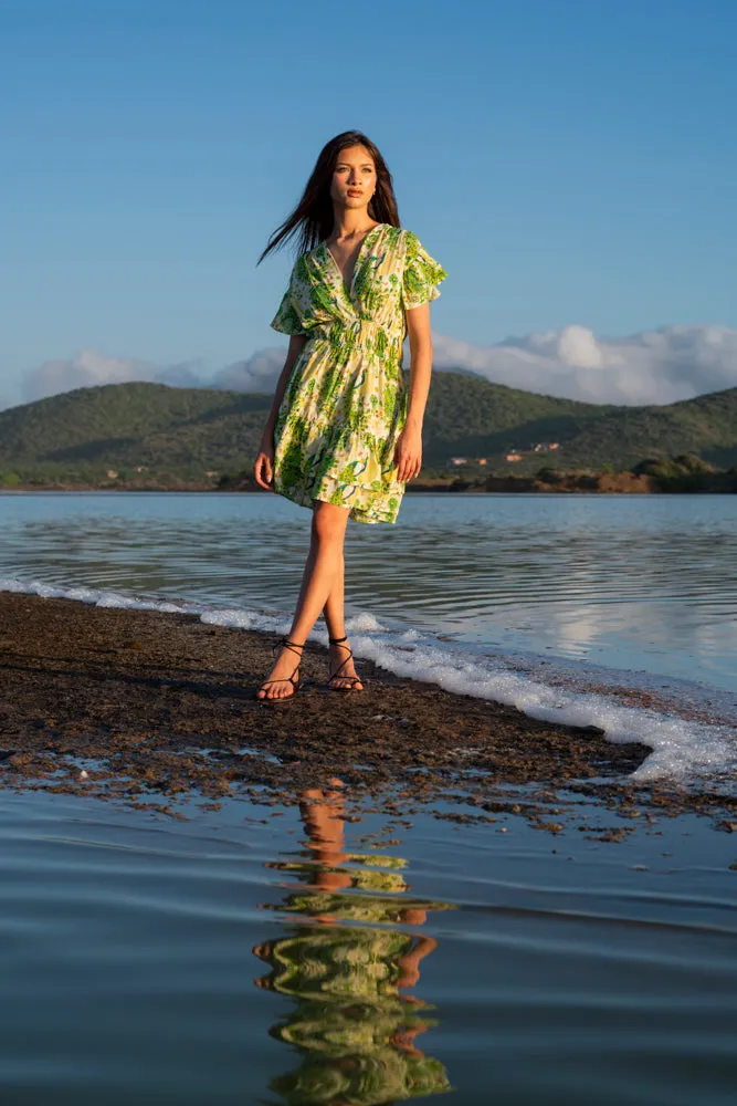 Milla Dress. Ecru Peacock