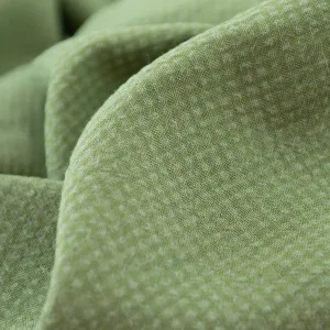 Mini Check - Fine Seersucker - Cotton Viscose - Khaki