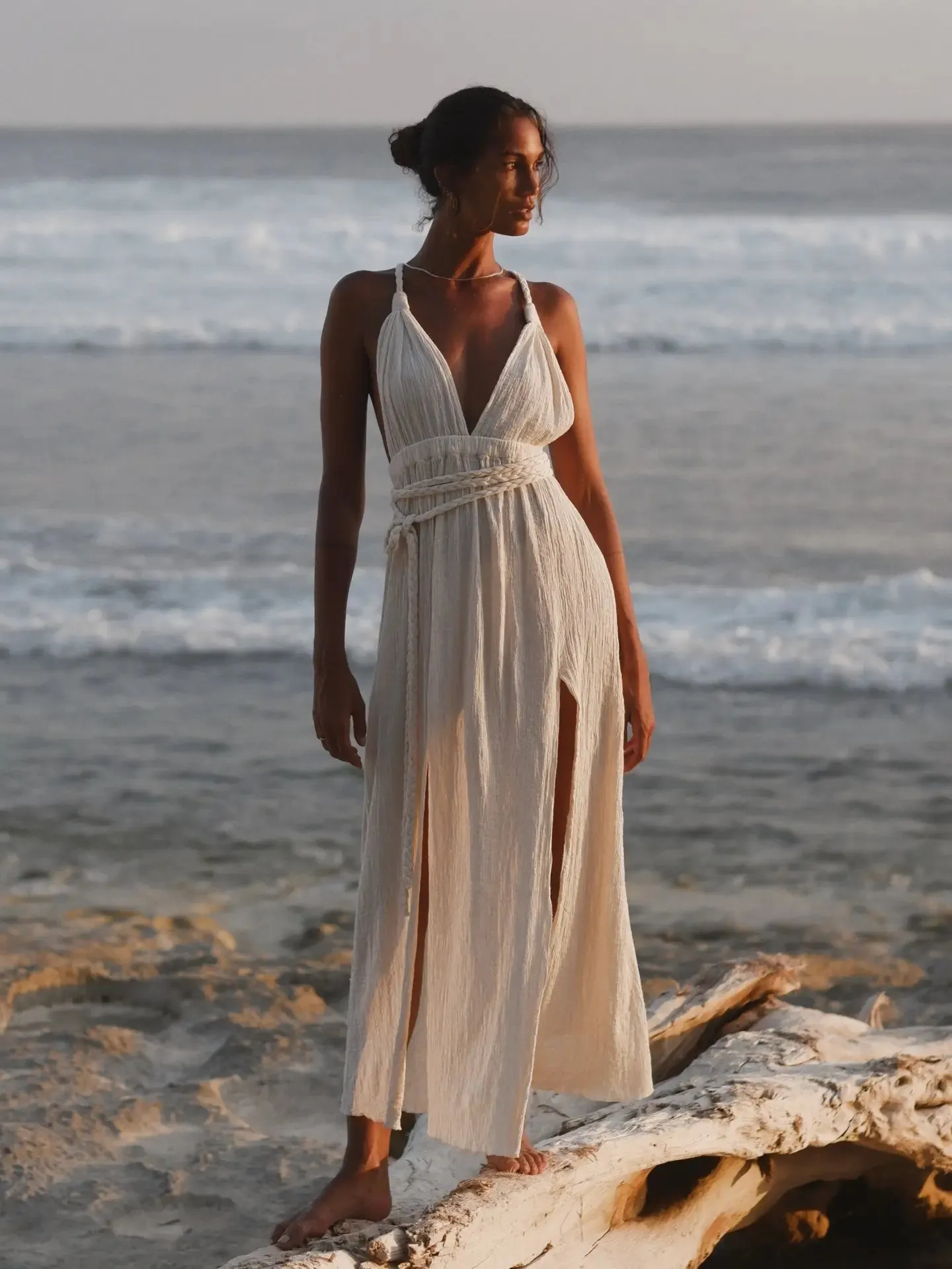 Muse Braided Olive Ivory Dress