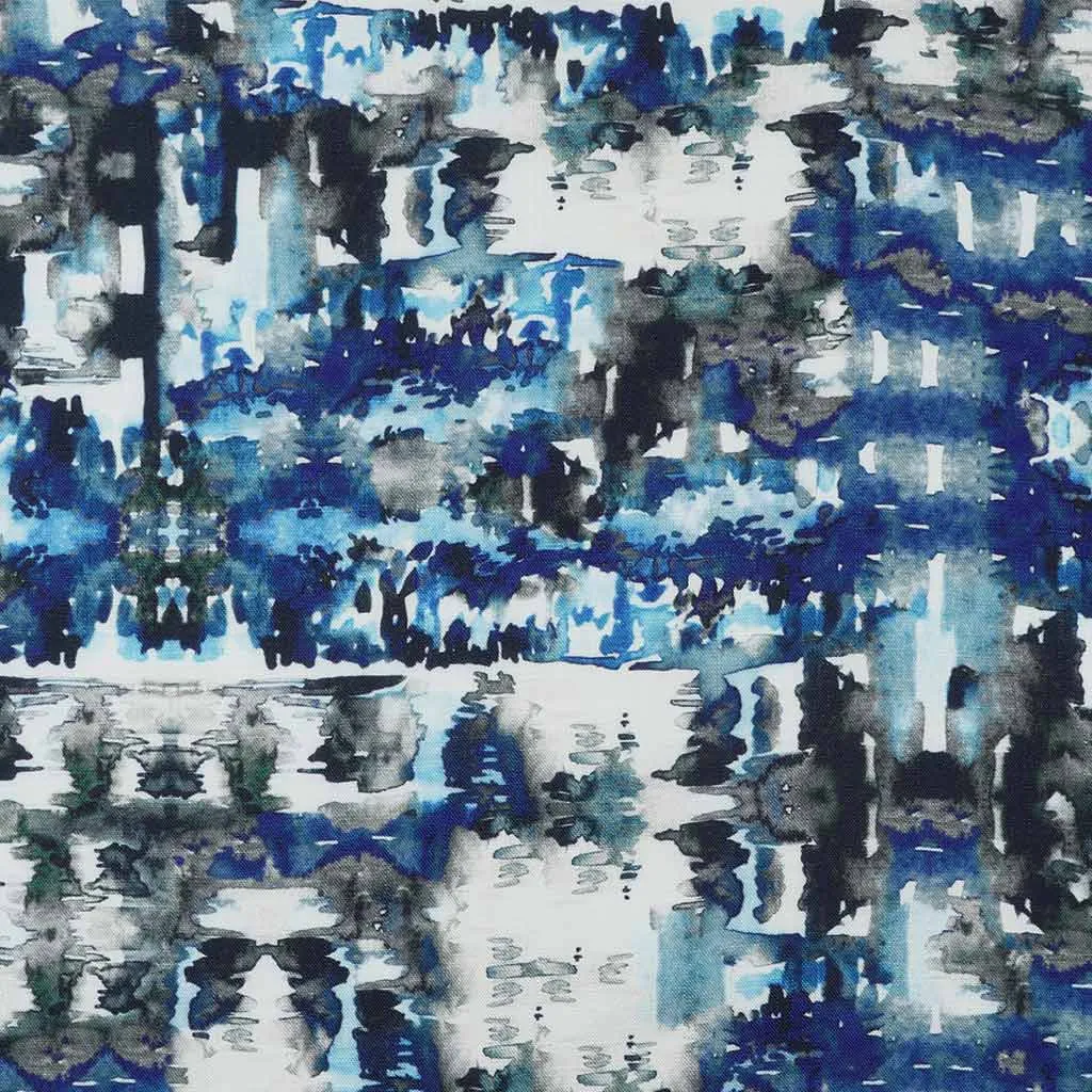 Nassau - Indigo Blue Reflections Viscose Slub Woven Fabric