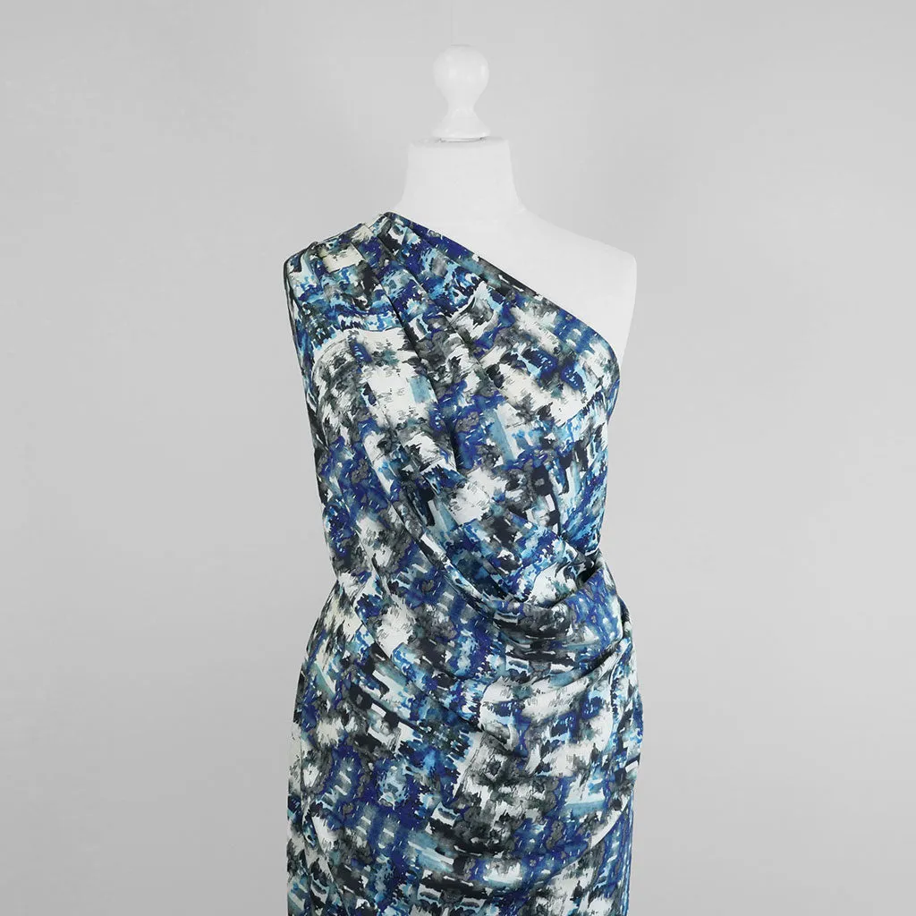 Nassau - Indigo Blue Reflections Viscose Slub Woven Fabric
