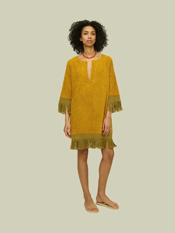 Odilia Terry Dress: Mustard