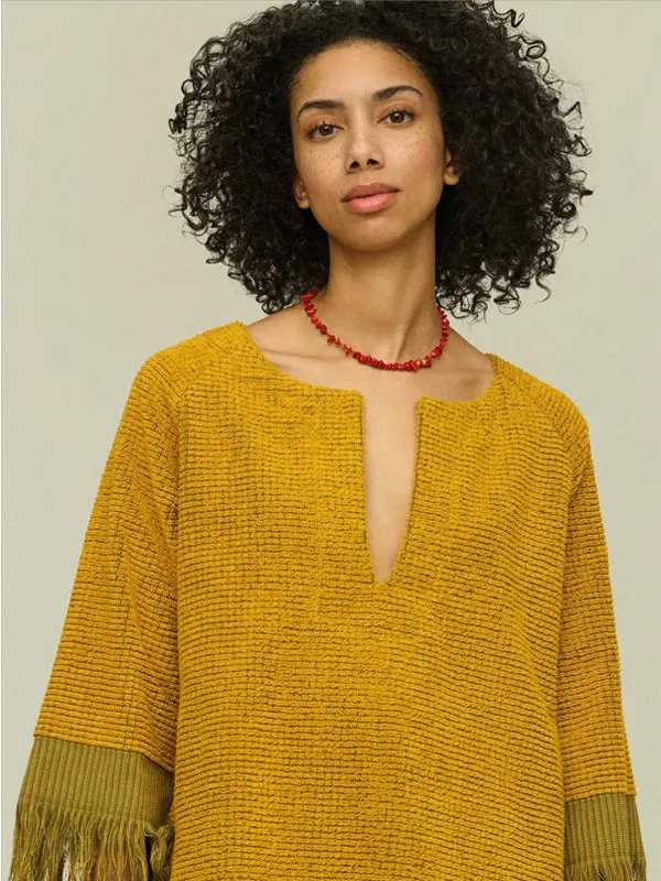 Odilia Terry Dress: Mustard