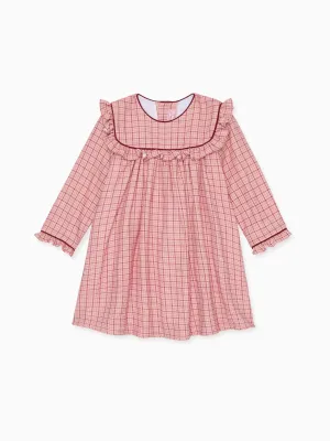Pink Check Azuna Girl Empire Dress