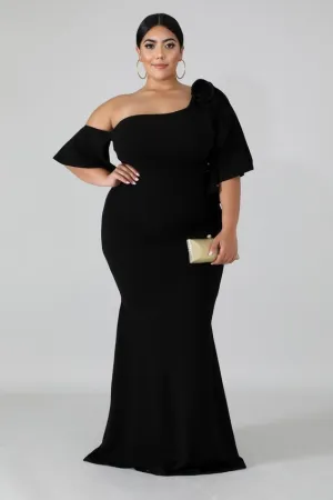 Plus Size Asymmetry Dress