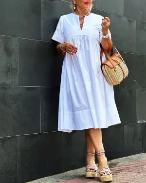 Relaxed Cotton Midi Dress
