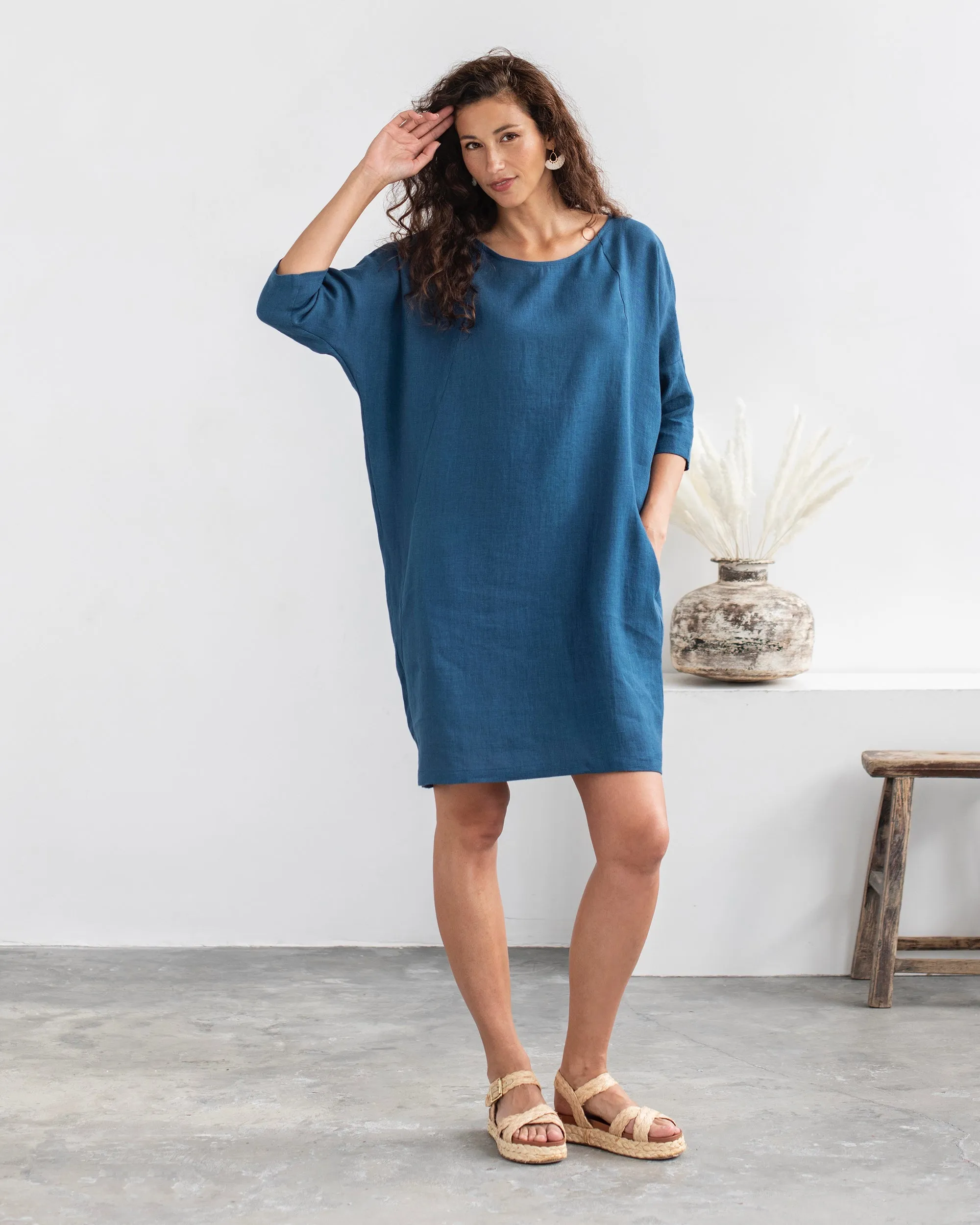 Relaxed fit linen dress ARUBA in Various colors