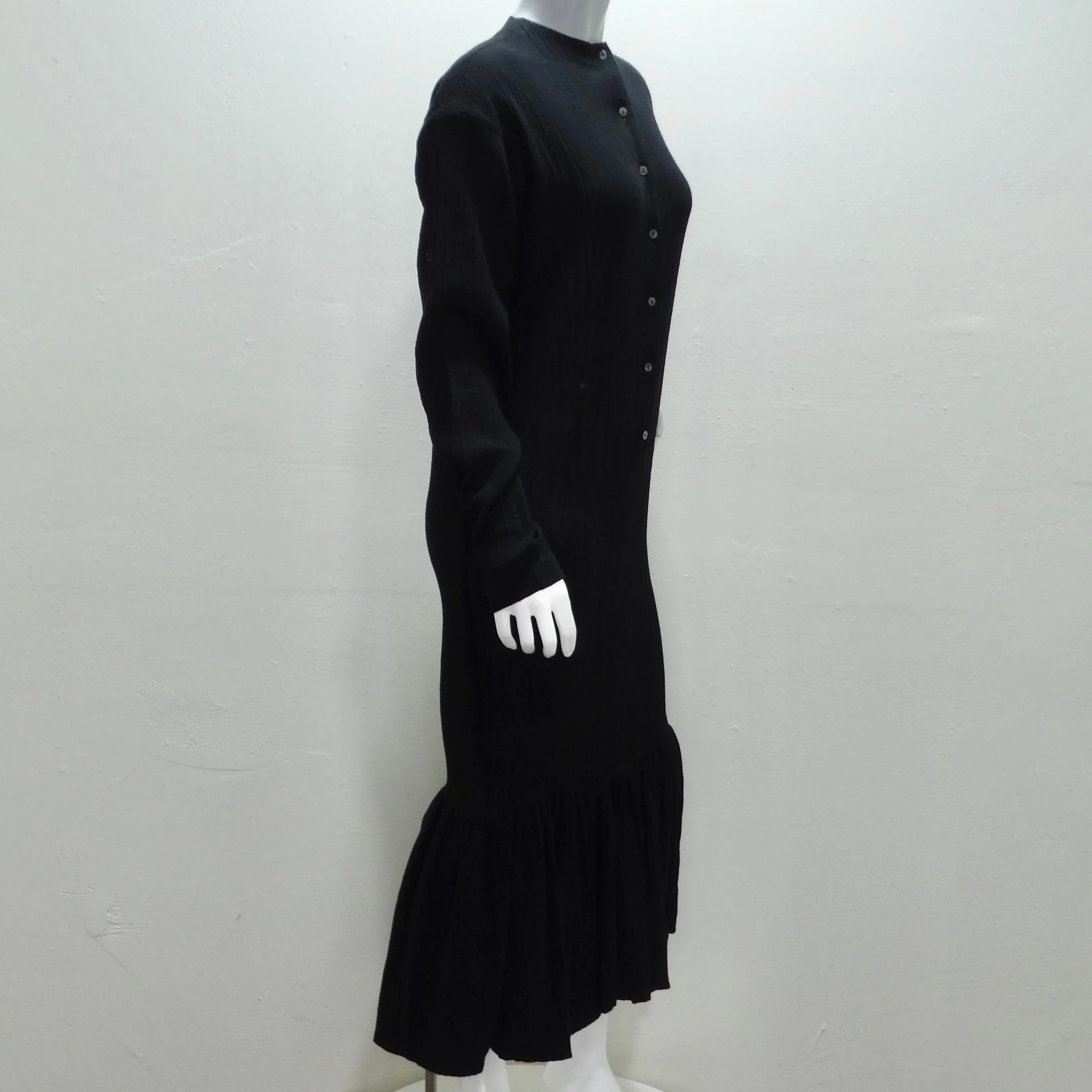Romeo Gigli 1980s Black Drop Waist Maxi Dress
