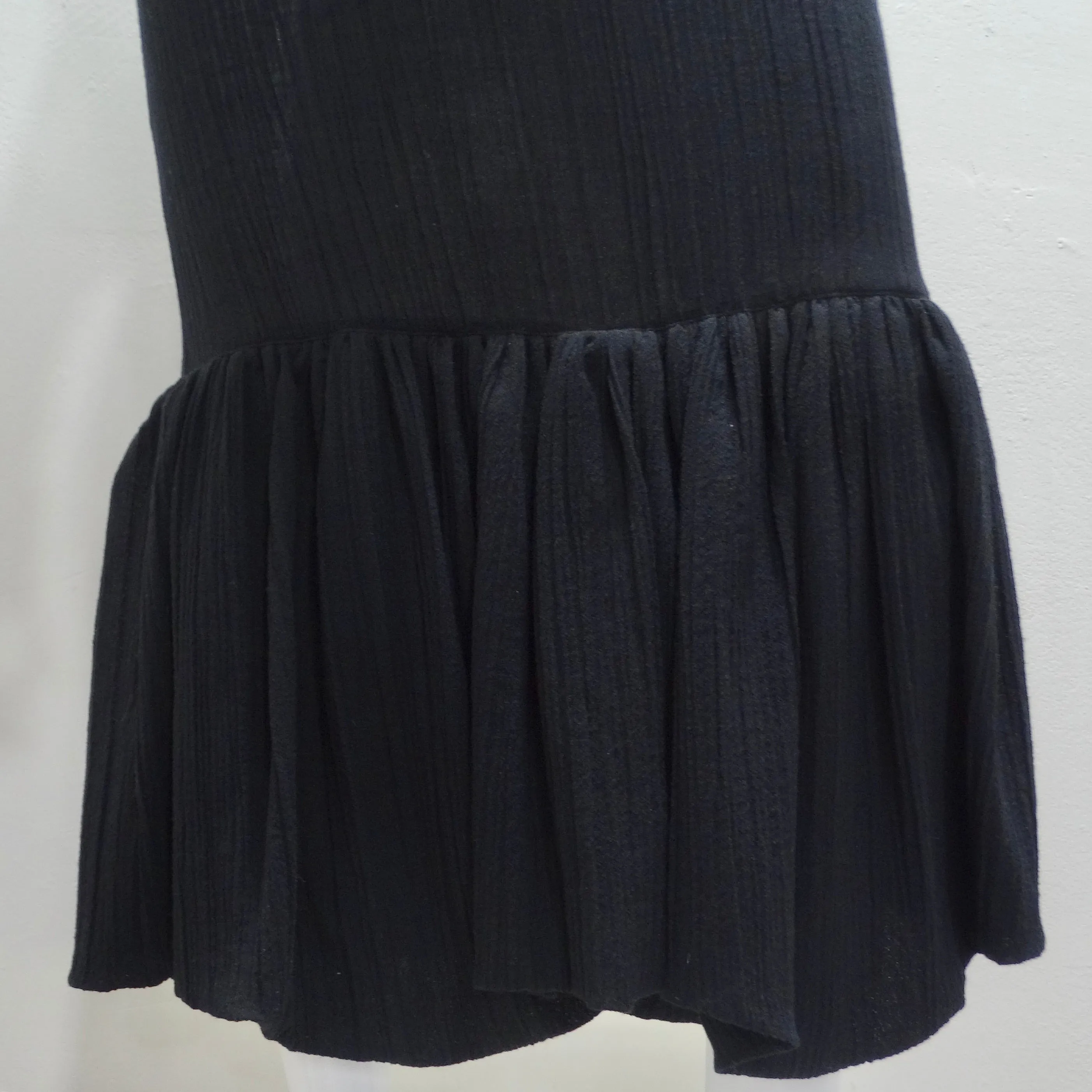 Romeo Gigli 1980s Black Drop Waist Maxi Dress
