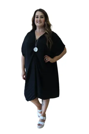 Sadhbh Pleated Oversized Tunic in Black