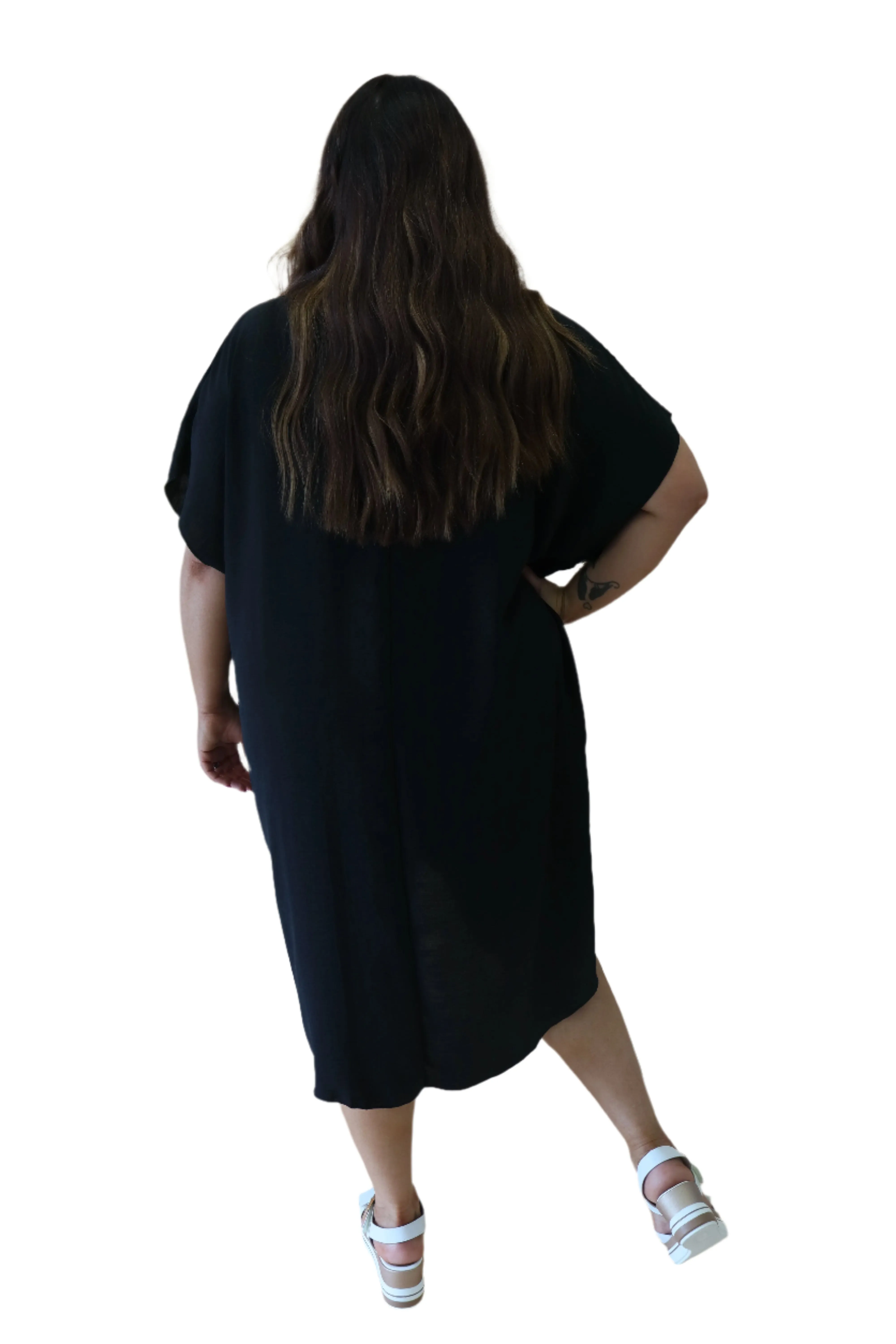 Sadhbh Pleated Oversized Tunic in Black