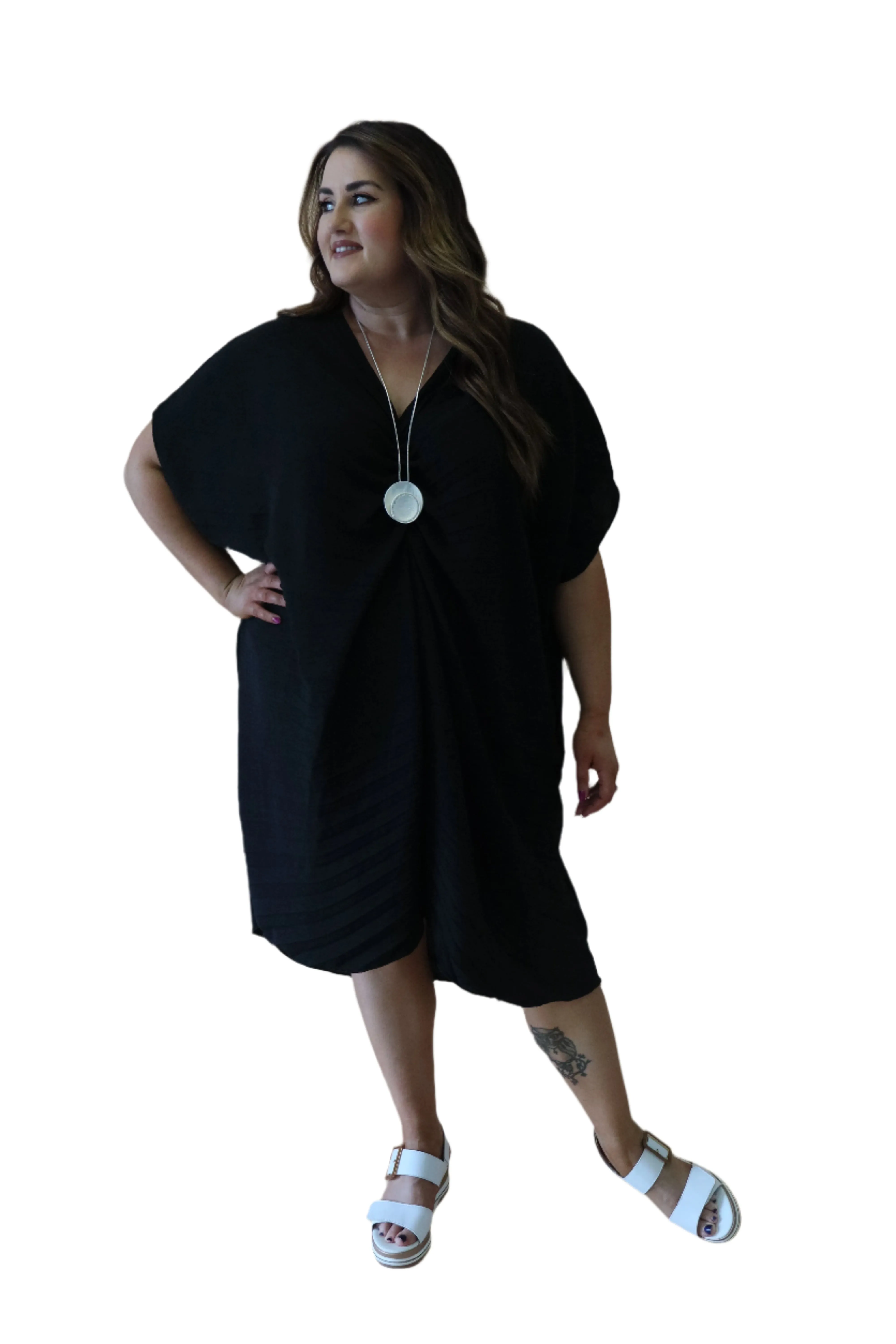 Sadhbh Pleated Oversized Tunic in Black