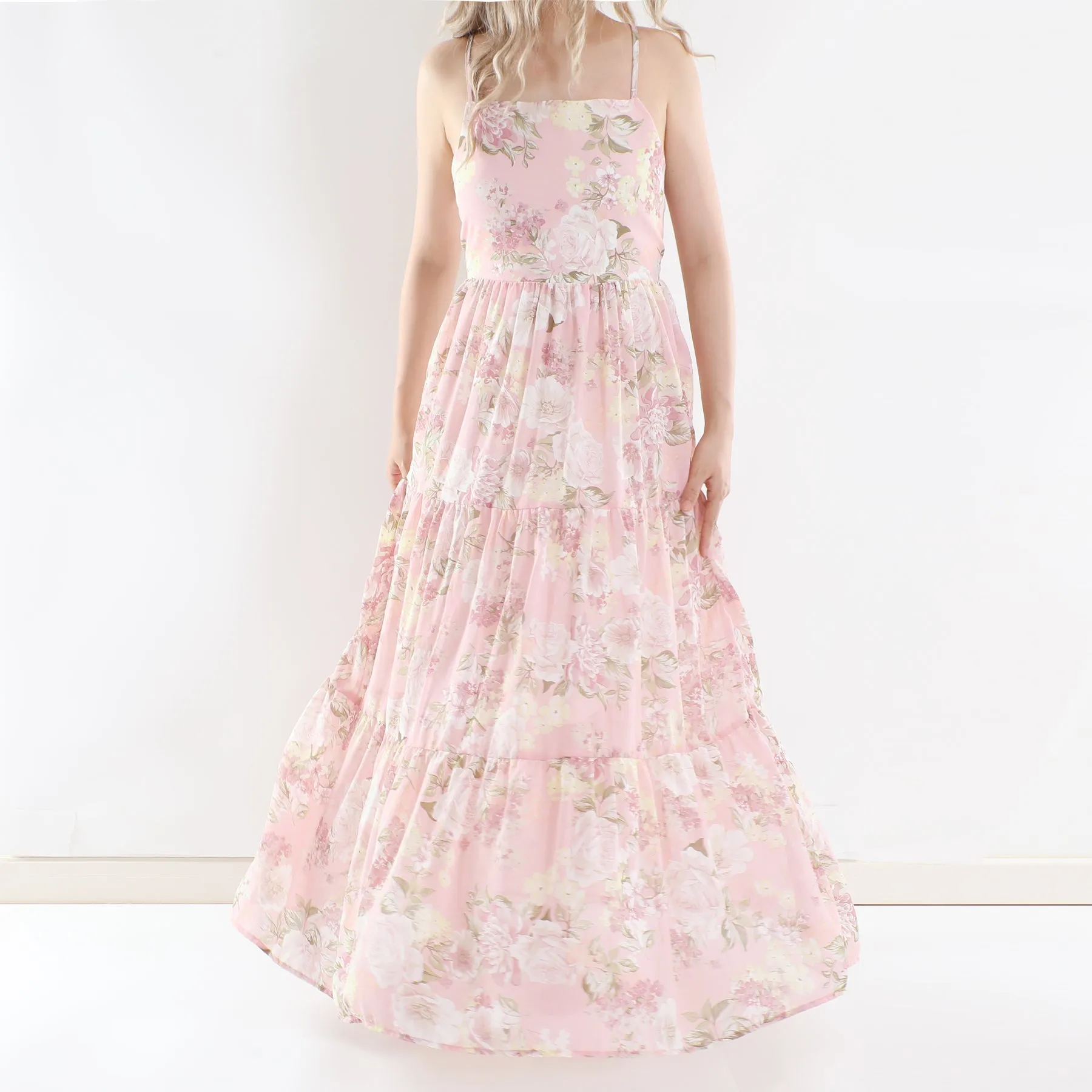 Savannah Girls Light Pink Maxi Dress