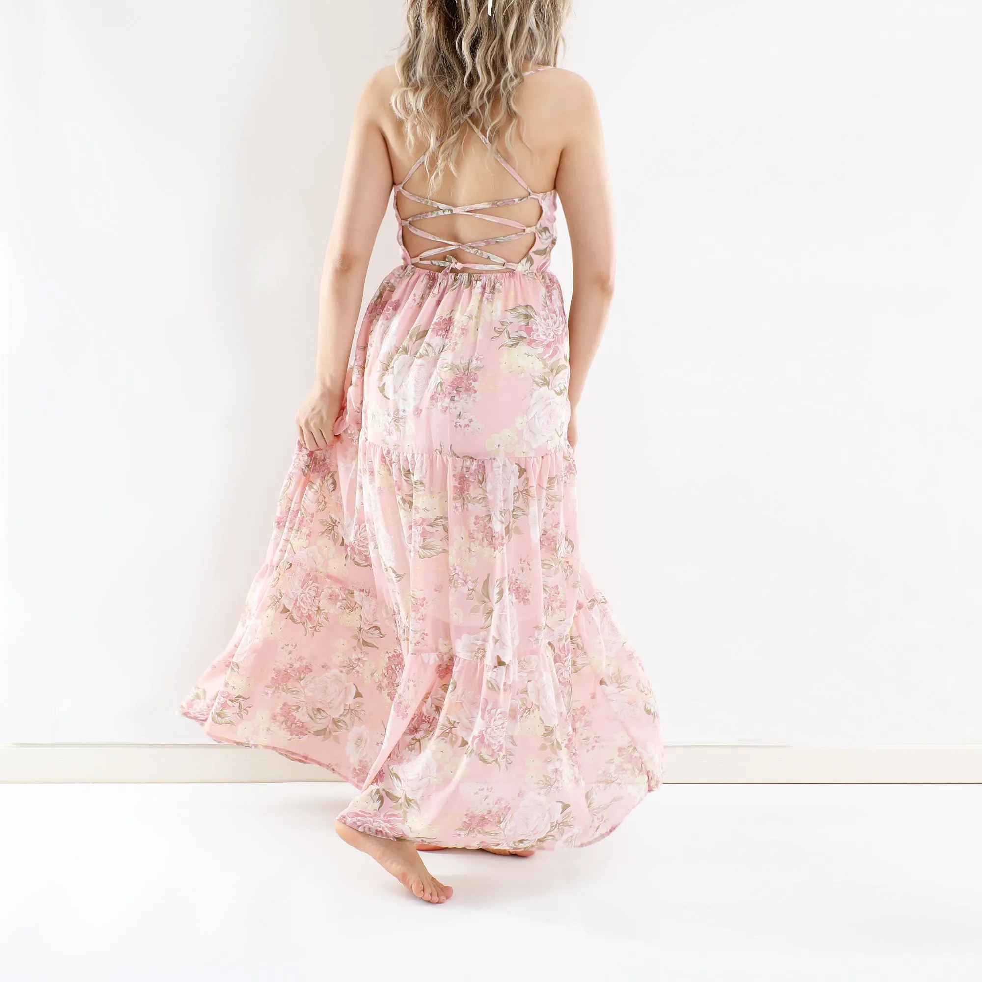 Savannah Girls Light Pink Maxi Dress