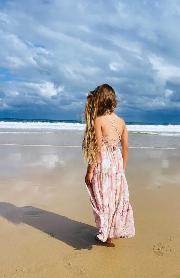 Savannah Girls Light Pink Maxi Dress