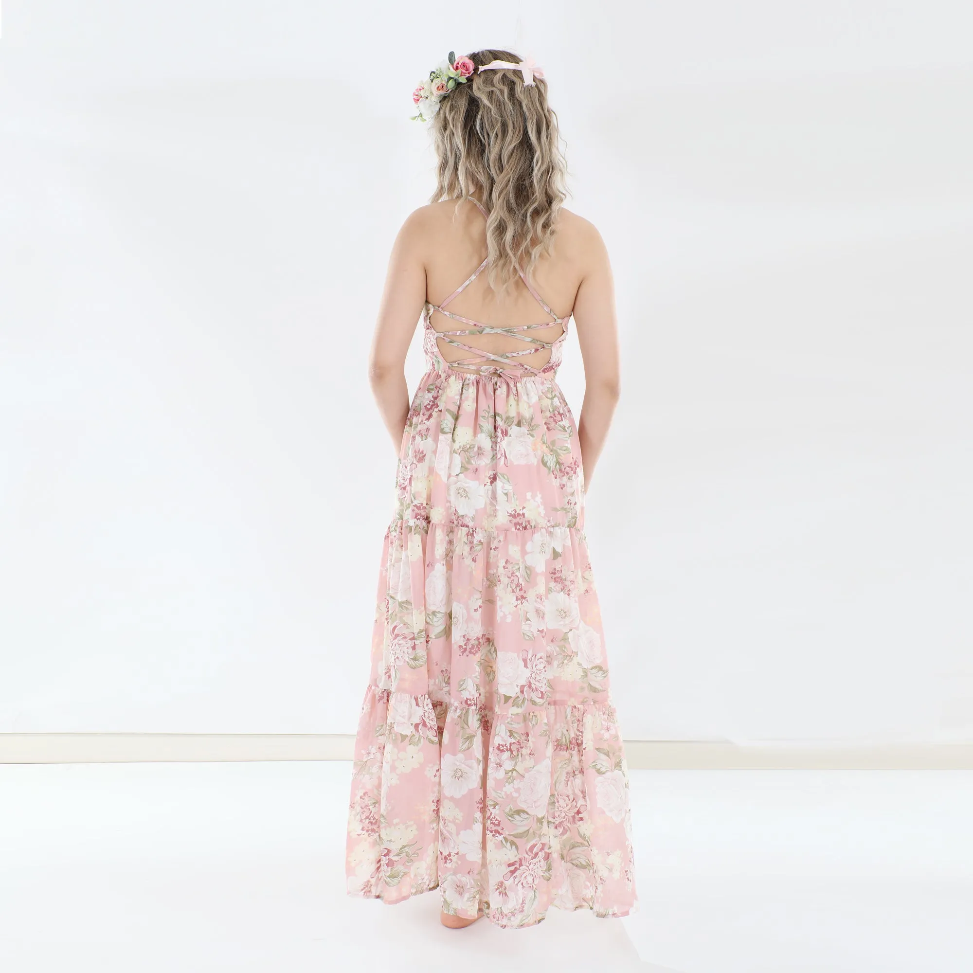 Savannah Girls Light Pink Maxi Dress