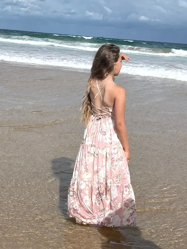Savannah Girls Light Pink Maxi Dress