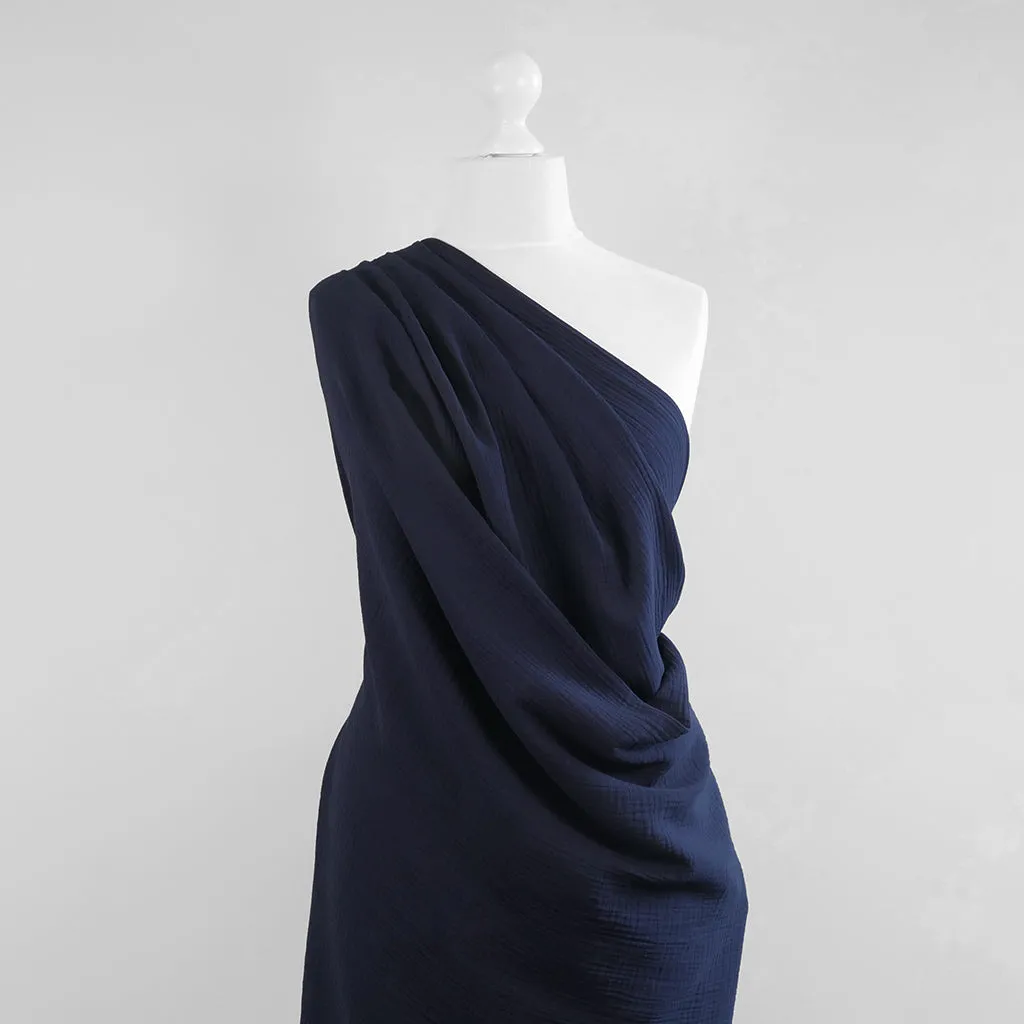 Seoni - Navy Cotton Double Gauze Woven Fabric