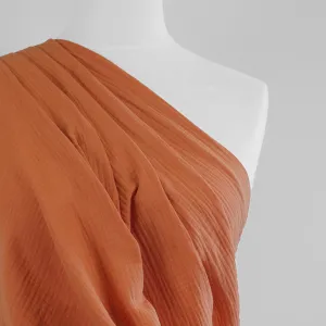 Seoni - Sunrise Orange Cotton Double Gauze Woven Fabric - 2.1m Remnant