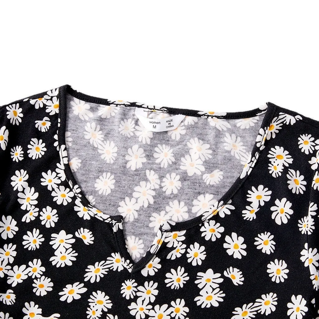 Short Sleeve Mommy and Me Floral Dresses
