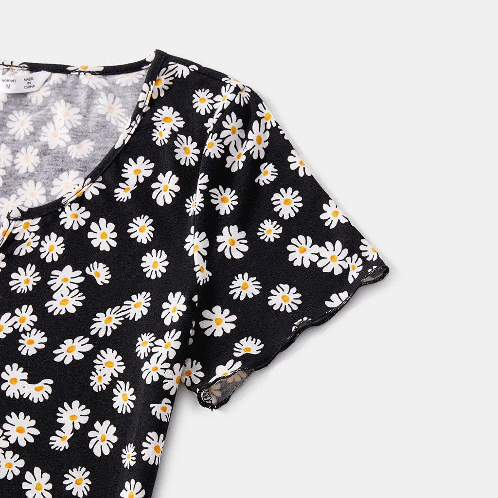 Short Sleeve Mommy and Me Floral Dresses
