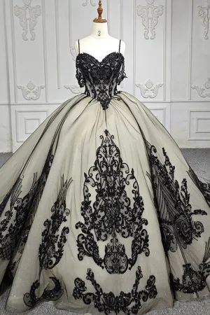 Soraya |  Spaghetti Straps Embroidery Lace Quinceanera Dresses