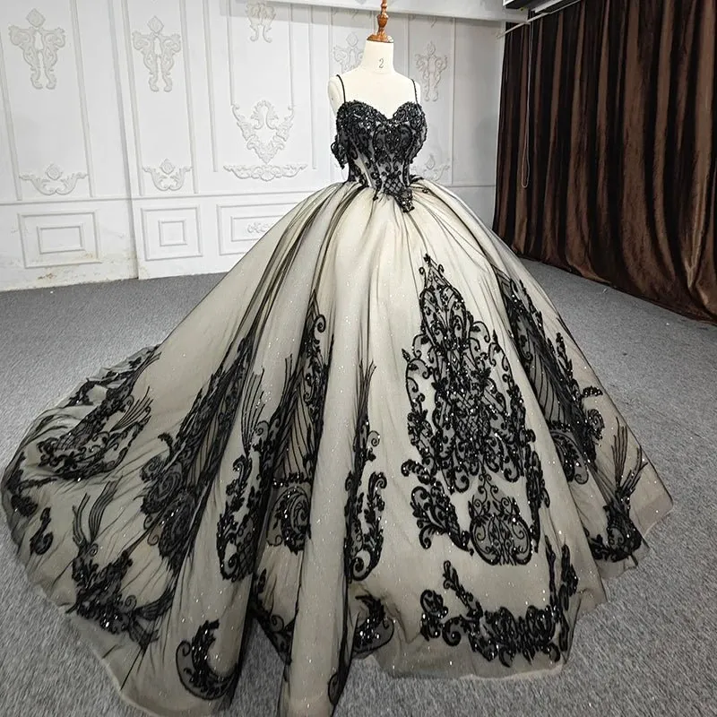 Soraya |  Spaghetti Straps Embroidery Lace Quinceanera Dresses