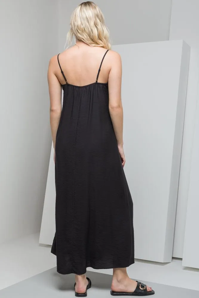 Strappy A-Line Maxi Dress Black