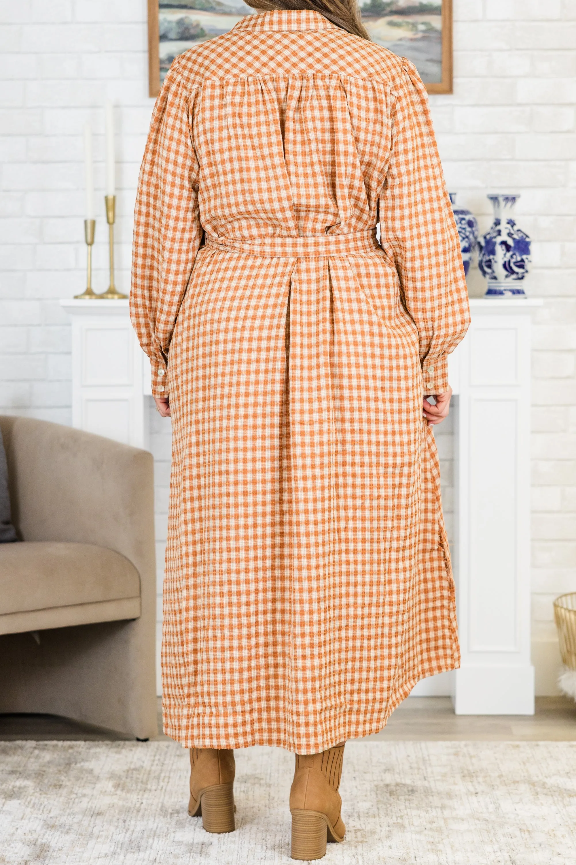 Talk To You Later Maxi Dress, Rust