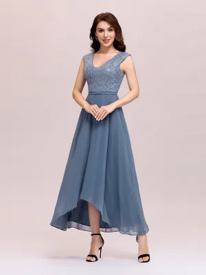 Trendy V Neck High Waist Chiffon Cocktail Dress Wholesale EP00339