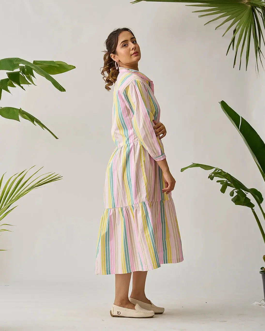 Tropical Tide Beach Cotton Dress