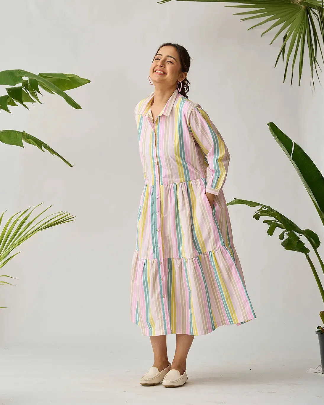 Tropical Tide Beach Cotton Dress
