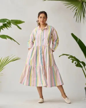 Tropical Tide Beach Cotton Dress