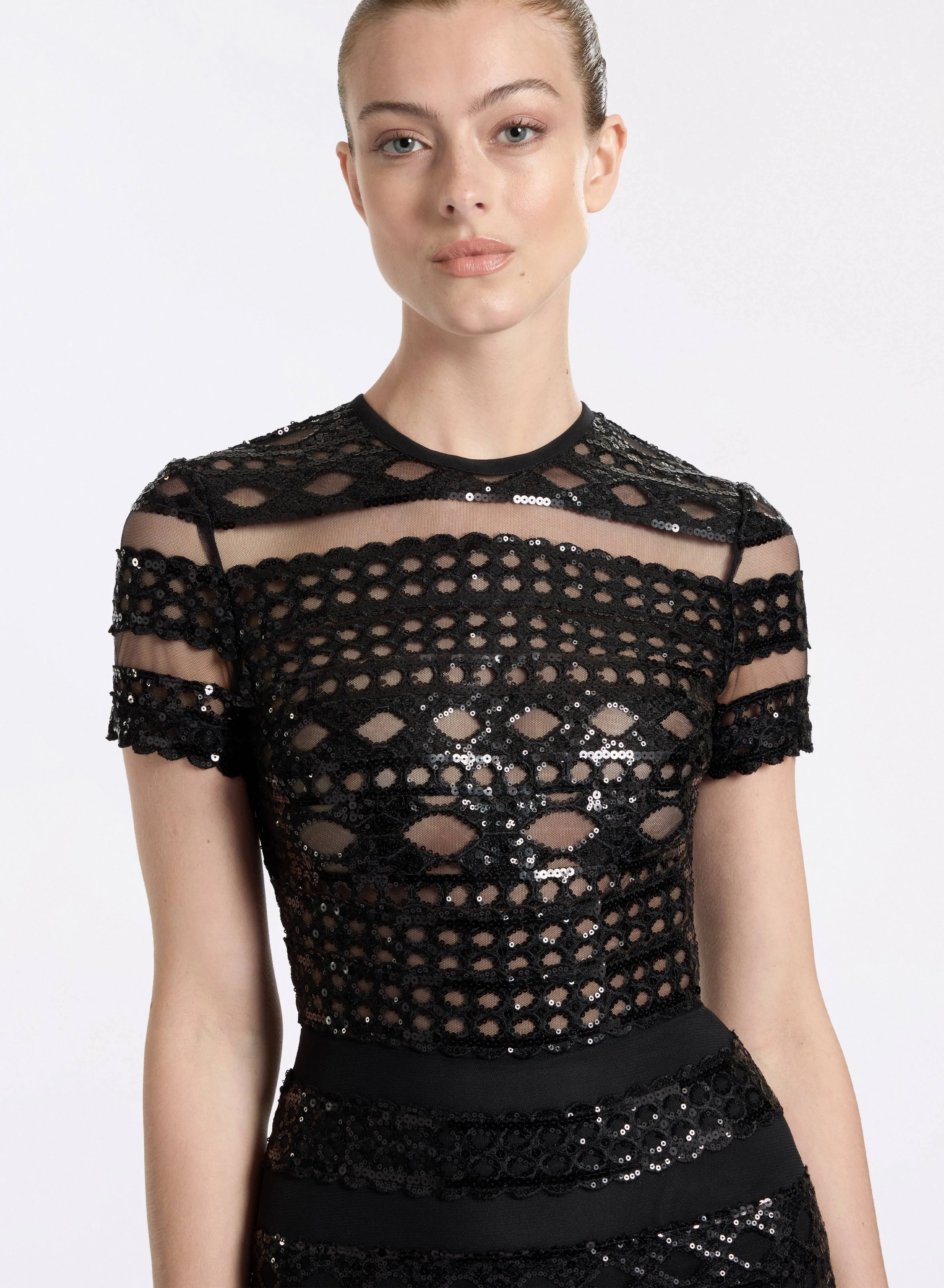 Tulle Embroidered Midi Dress