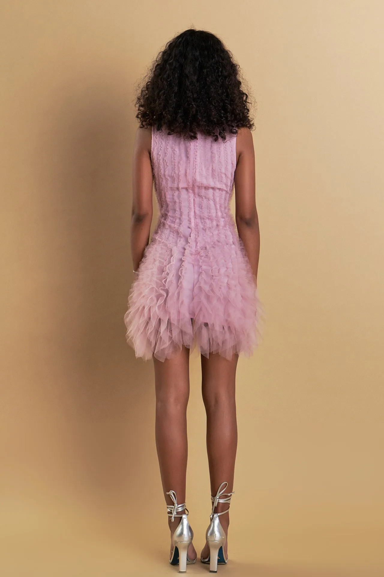 Tulle Ruffled Mini Dress