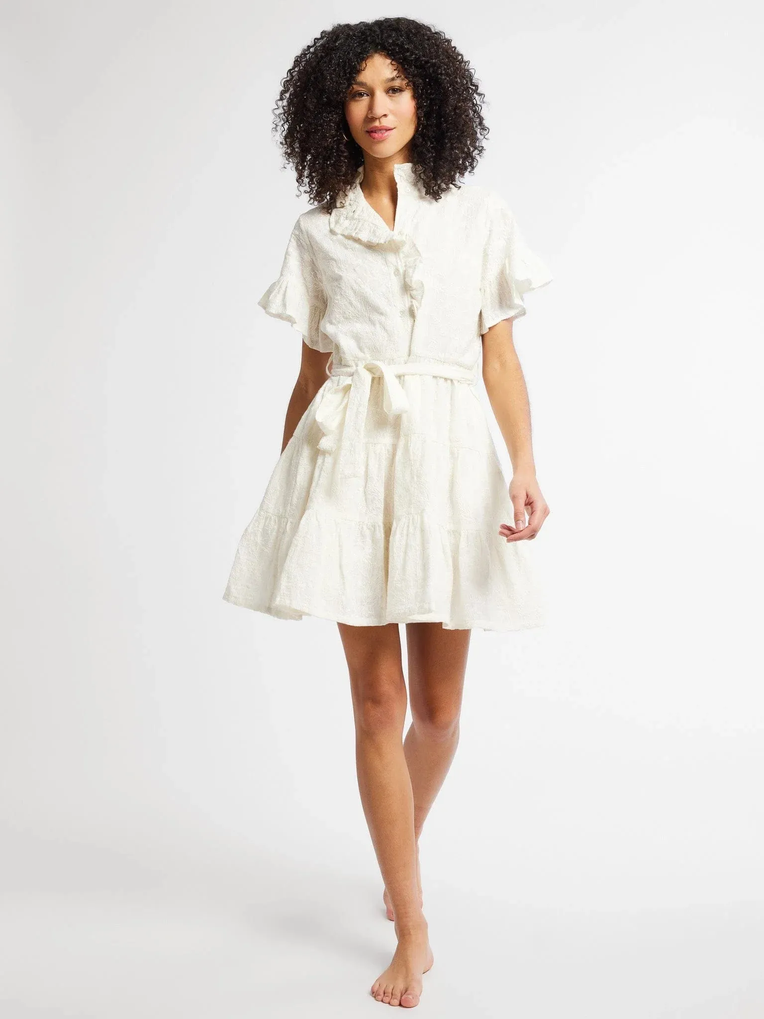 Violetta Mini Dress - Garden Embroidery